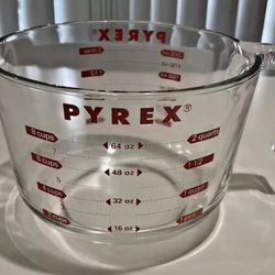 PYREX Vintage 8 Cups 2000 ML 64OZ 564 USA Large Clear Glass Measuring Cup 2000ML