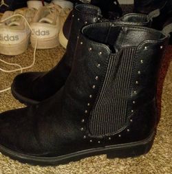 Black Studded Chelsea Ankle Boots