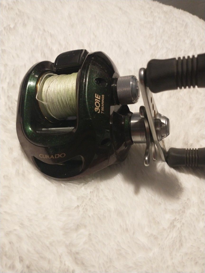 Shimano Curado 301 E, 7 bearings green body reel