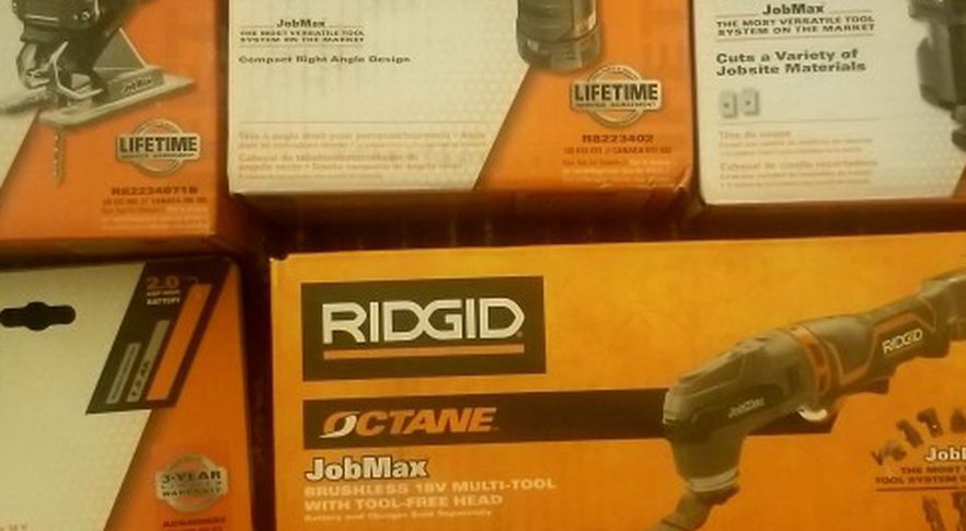 18-Volt OCTANE Cordless Brushless JobMax Multi-Tool with 3 Additional Head Attachments/Battery, New!
