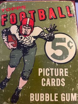 Topps Football Picture Cards Retro Tin Sign