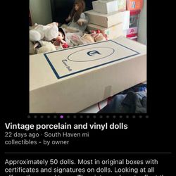 Vintage Porcelain and vinyl Dolls