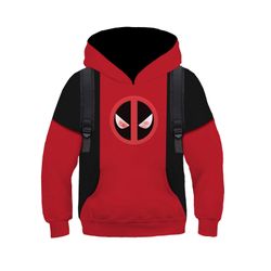 Kids Deadpool Wade Winston Wilson Cosplay Hoodie Jumper Boys Hooded Sweatshirt 