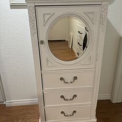 White Shabby Chic Cabinet With Mirror 