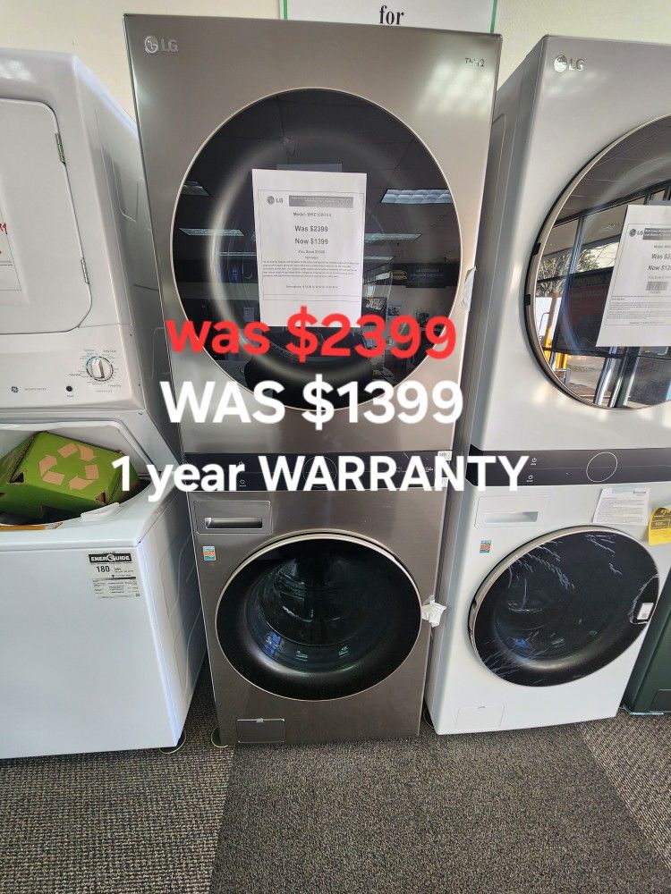 Single Unit Front Load Washertower With Center Control 4.5 Cu Ft Washer And 7.4 Cu Ft Electric Dryer 