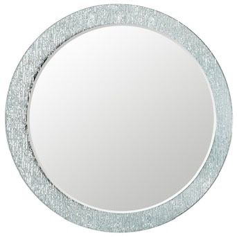 Decor Wonderland Molten 27.6-in x 27.6-in Silver Round Frameless Bathroom Vanity Mirror 