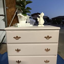 Lotus Lilac Colored 3 Drawer Dresser Entry Nightstand