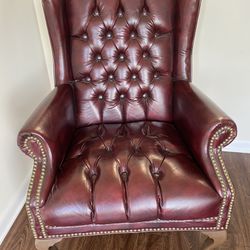 Faux Leather Wing Back Guest Chair