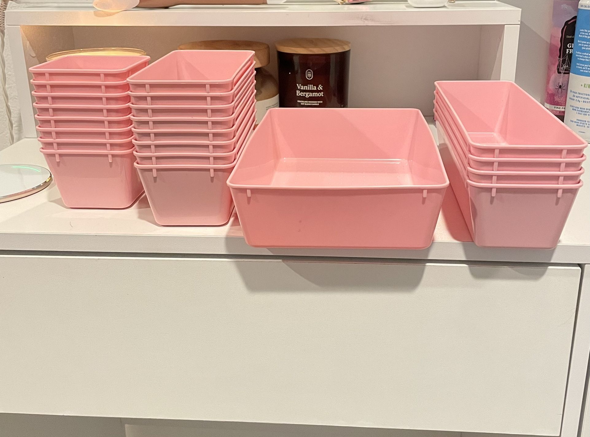 21 Piece Pink Storage Container Set