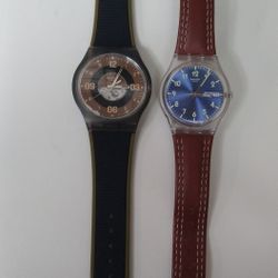 Swatch Watch SUMM102 MIND (Half Skeleton) & Swatch Windy Dune watch