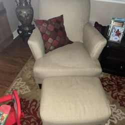 Two Sitting Chairs With Ottomans 