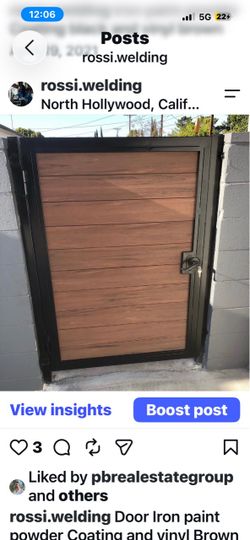 Custom Steel Frame Wood Panel Gate