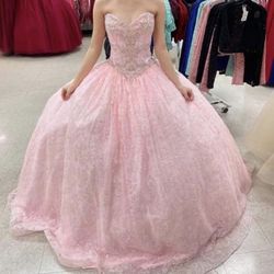 Quinceañera Dress Sparkly Pink Size 4