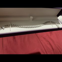Silver Diamond Tennis Bracelet 