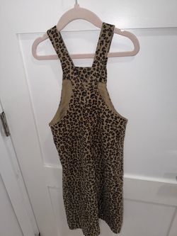 Zara Fine Waled Corduroy Animal Print Overalls