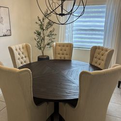 Dark Brown Table With 6 Chairs 