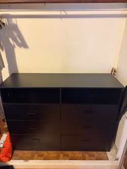 Black 6-Drawer Double Dresser