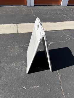 A-Frame Sidewalk Sign Holder White Plastic Weighted Double Sided Outdoor Sign