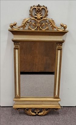 Vintage Gilded Syroco Rococo Style Wall Mirror
