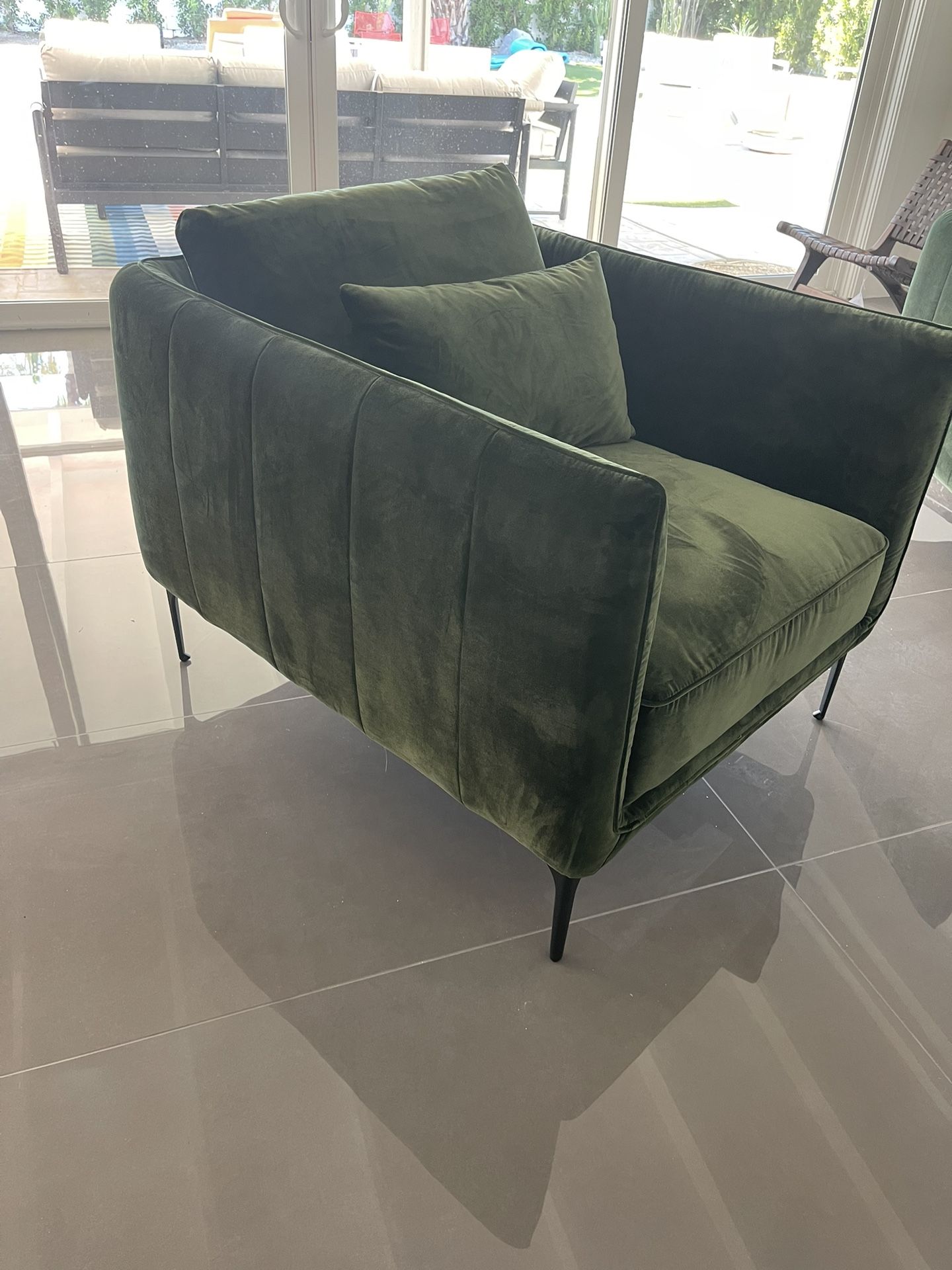 Green All Modern chair (two)