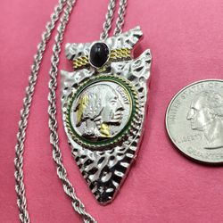 Southwest Style Arrowhead Pendant Necklace 