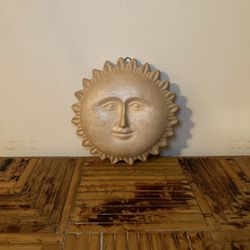 Boho Vintage Clay Sun Sculpture