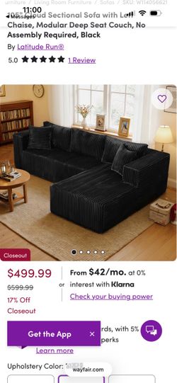 Modular sofa in a box black