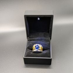 Sterling Silver Gold And Sapphire Ring 