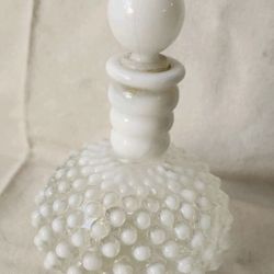 Vintage Fenton Hobnail Milk Glass Wrisley Perfume Bottle Cruet