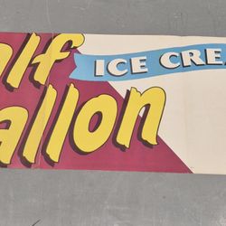 Vintage Half Gallon Ice Cream Poster Advertisement