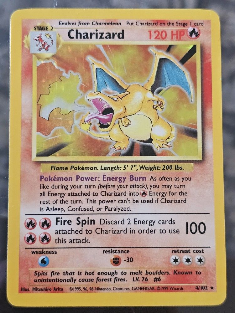 Pokemon Trading Card Base Set Holo Charizard