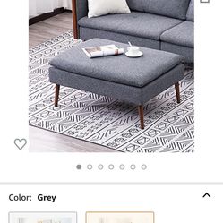 Vonanda Sofa Couch Ottoman Bench, 34 Inch Foot Rest Stool in Faux Leather with Soft Cloud Padded and Durable Metal Legs for Bedroom, Living Room, Cara