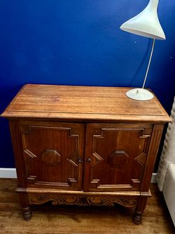 Vintage Carved Wood Cabinet