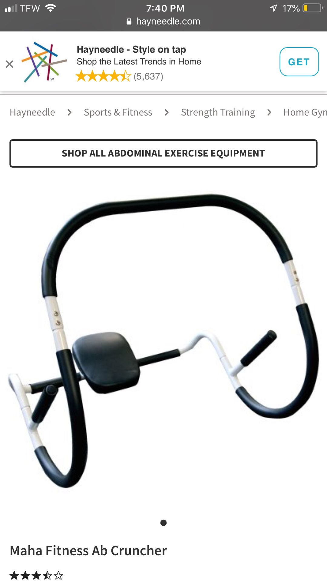 Abdominal exercise equipment