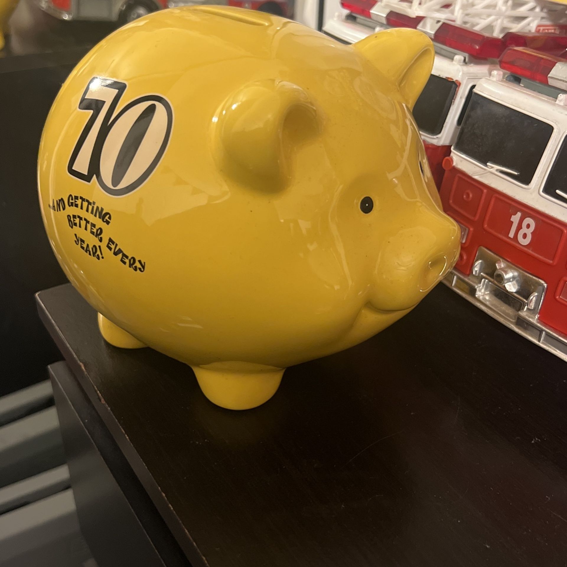 Russ 70 And Getting Better Every Year Yellow Piggy Bank