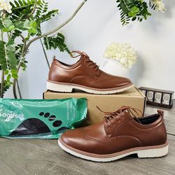 Orthopedic Business Leather Dress Shoes: Arch Support Plantar Fasciitis Walking Wingtip Formal Oxford for Mens, Orthotic Comfortable Casual Patent