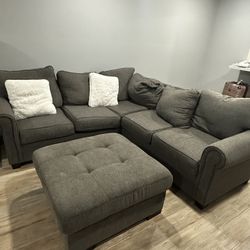 Small Sectional Couch And Storage Ottoman 