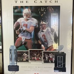 Huskers Signed The Catch Poster by Scott Frost and Matt Davison Framed