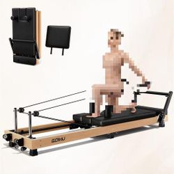 ❤️‍🔥 Pilates Reformer, 91" Wooden Pilates Reformer Machine with Springs