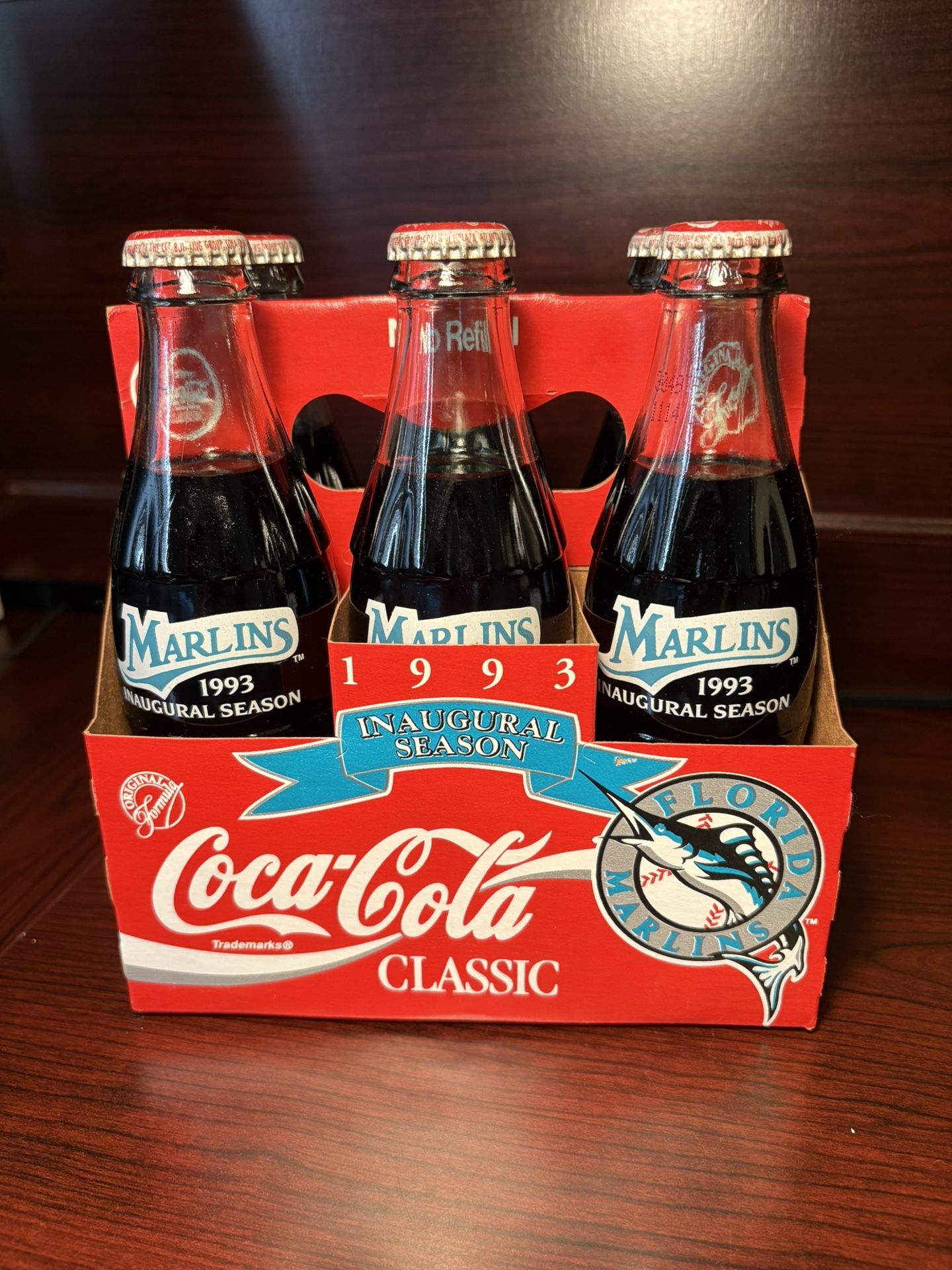 Coca Cola 1993 Florida Marlins Inaugural Season Commemorative 8oz Bottles