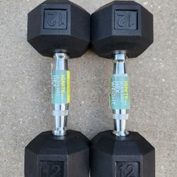 NEW 12lb Rubber Dumbbells