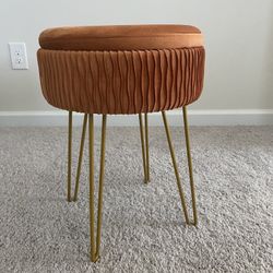 Velvet Upholstered Stool