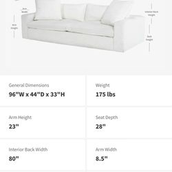 Large White Velvet Sofa Couch
