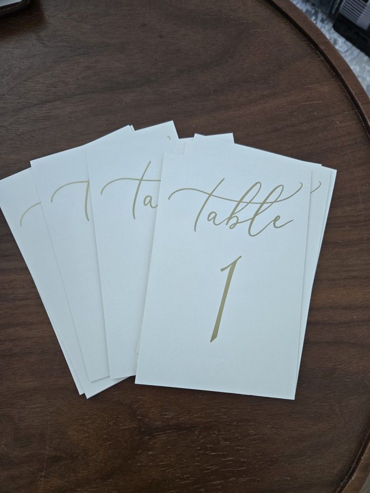 FREE Table Numbers In GOLD