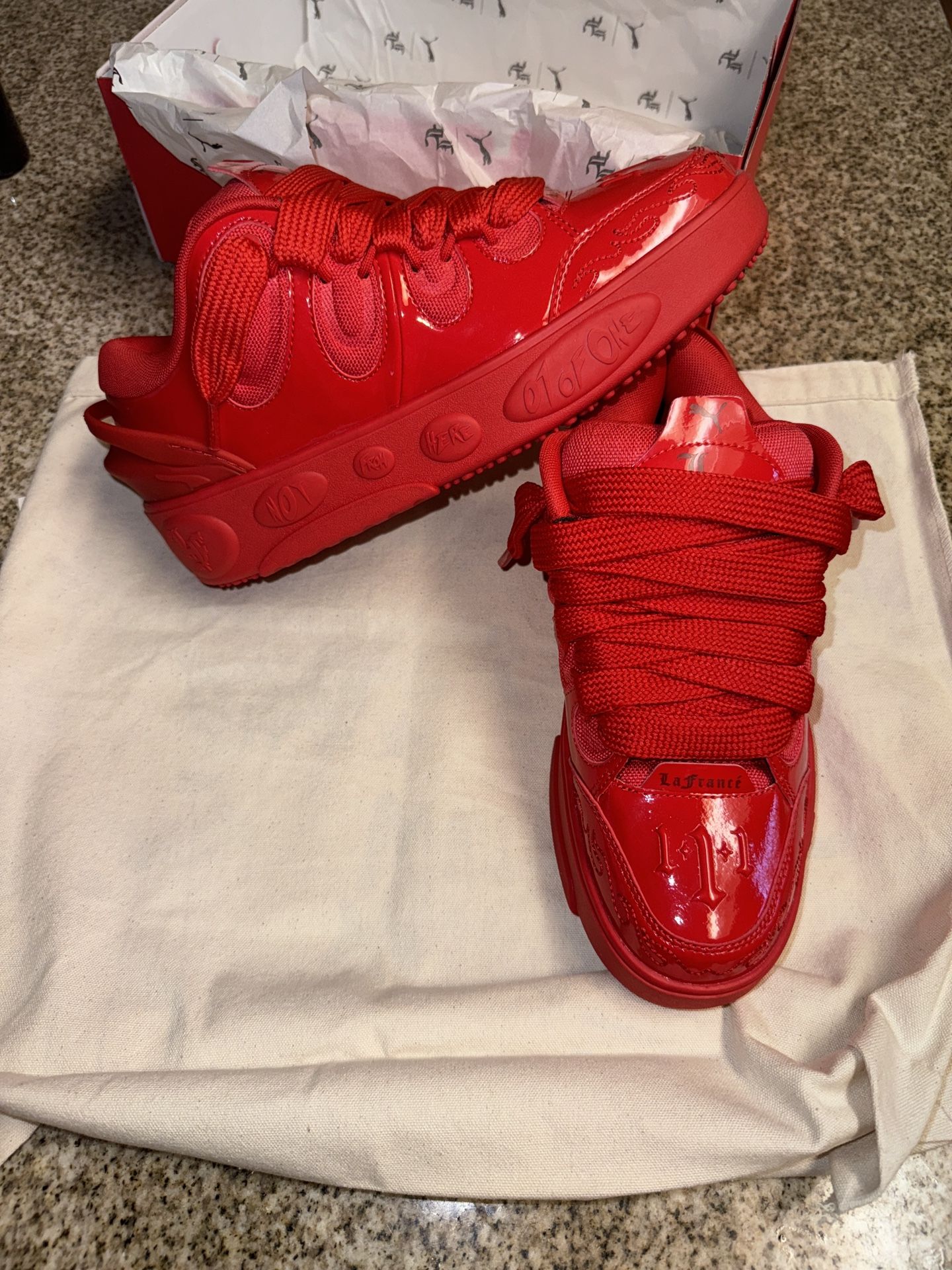 La France Melo Ball Shoes All Red