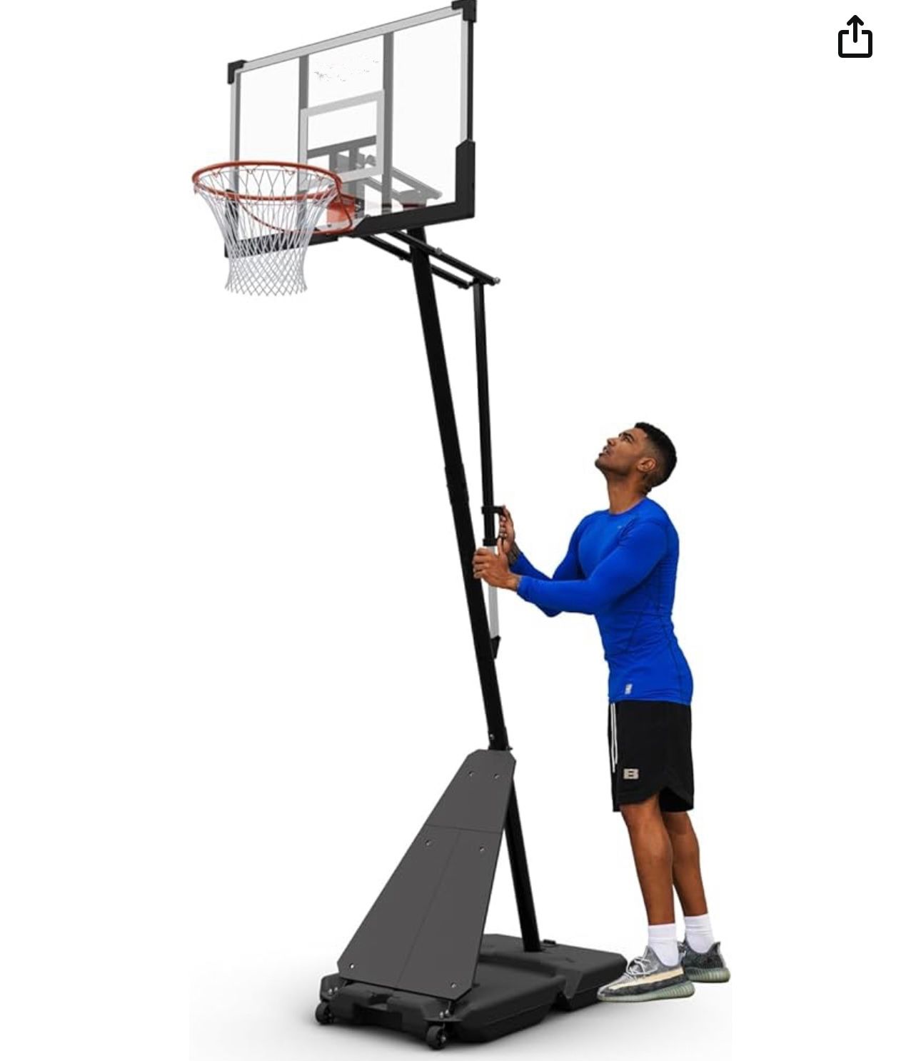 3.2-10ft Acrylic Portable Basketball Hoop