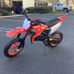 49CC Kids Dirt Bike 2-Stroke ,Speed Up to 20mph,Max Load 135Lbs Red