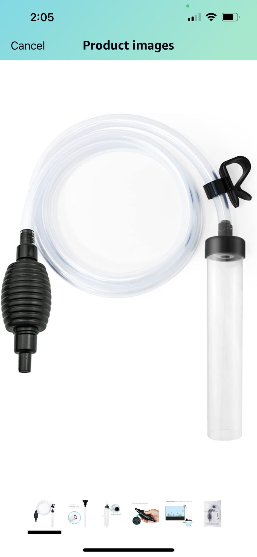 5ft Aquarium Siphon Vacuum Cleaner for Fish Tank Cleaning Gravel & Sand