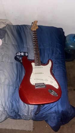 Red electric guitar