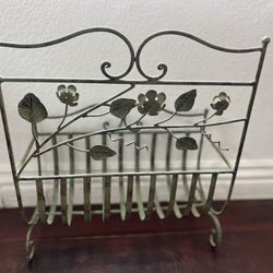Vintage Wrought Metal Magazine Rack